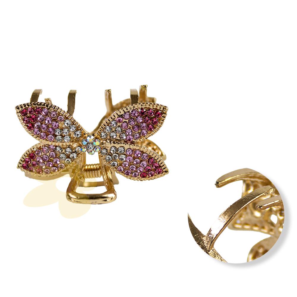 Piranha de Cabelo Mariposa em Strass - Importado