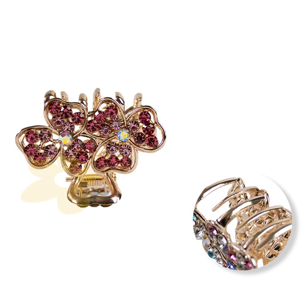 Piranha de Cabelo com Strass Flor | Importado