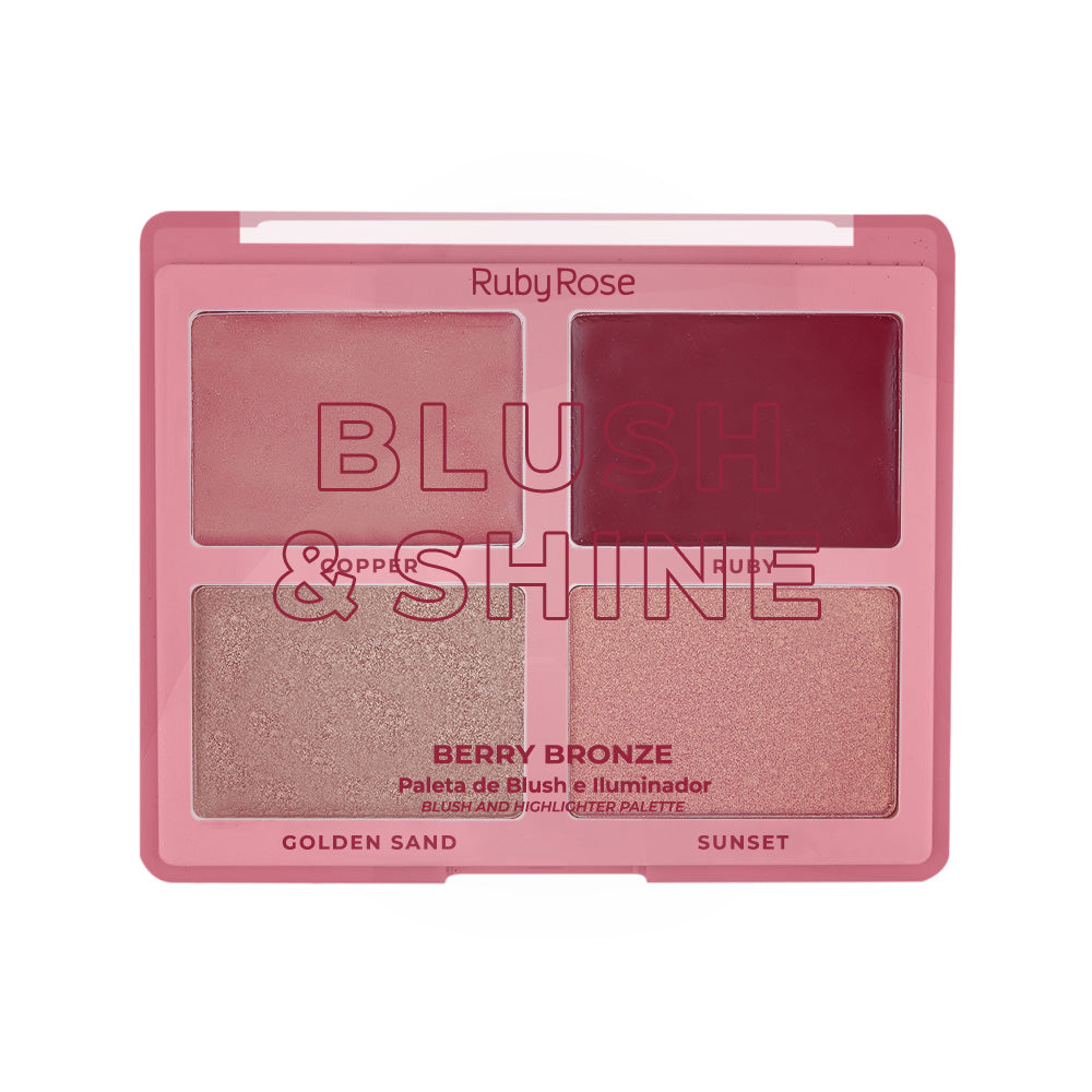 Paleta de Blush e Iluminador Blush e Shine - Ruby Rose