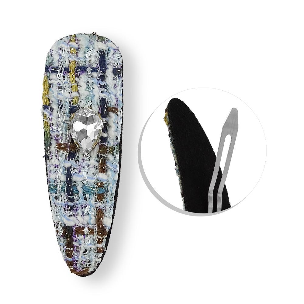 Presilha Tic Tac Tweed Jeans com Pedra - Importado
