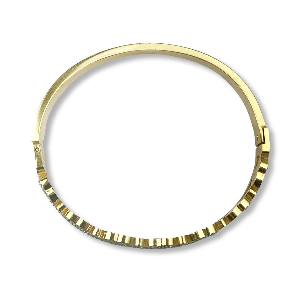 Bracelete em Aço com Corações em Strass - Importado