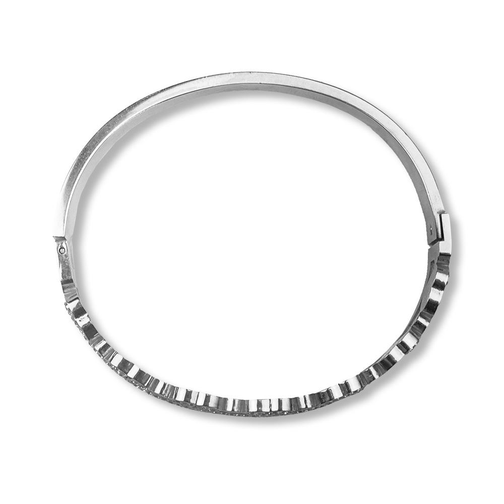 Bracelete em Aço com Corações em Strass - Importado