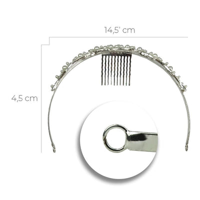 Coroa/Tiara para cabelos com pérolas  - Importado