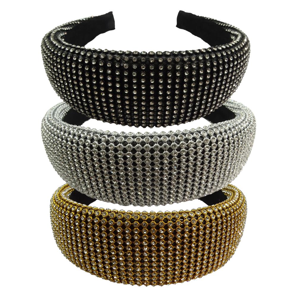 Tiara larga em strass - Importado