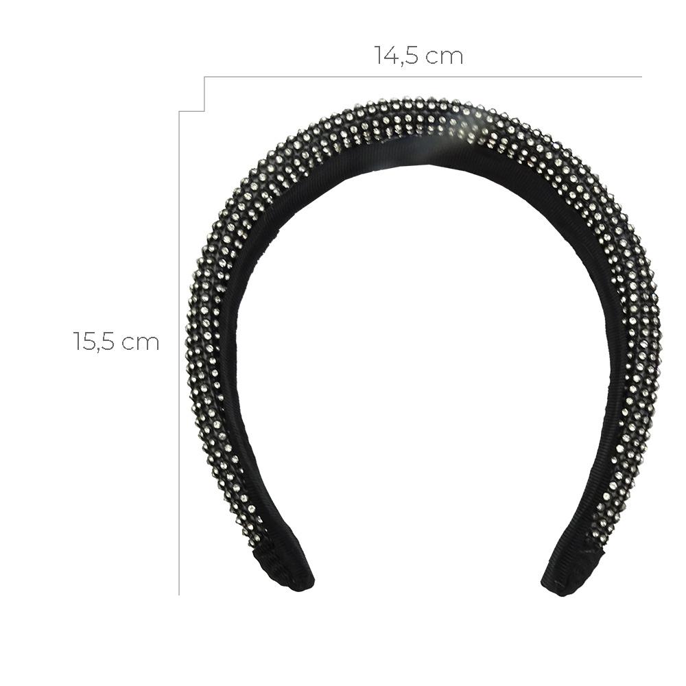 Tiara larga em strass - Importado