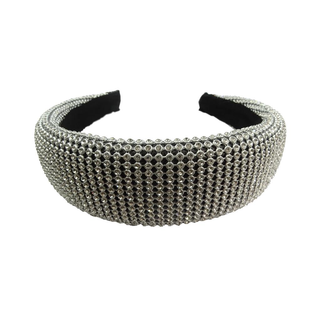 Tiara larga em strass - Importado
