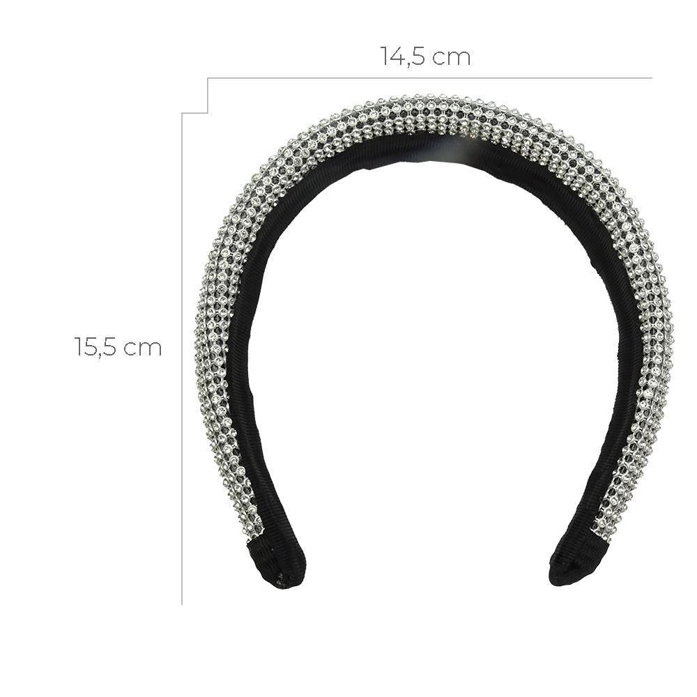 Tiara larga em strass - Importado
