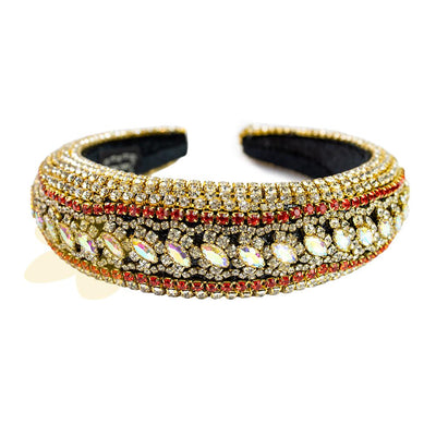 Tiara para cabelos com strass furta-cor | Importado