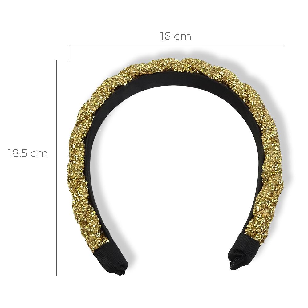 Tiara para Cabelos Trançada com Brilho - Importado