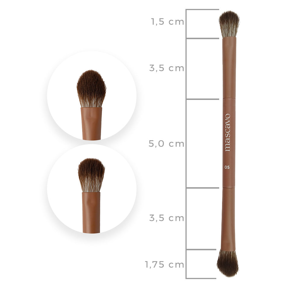 Pro Series 05 - Pincel Duplo para Sombra - Mascavo