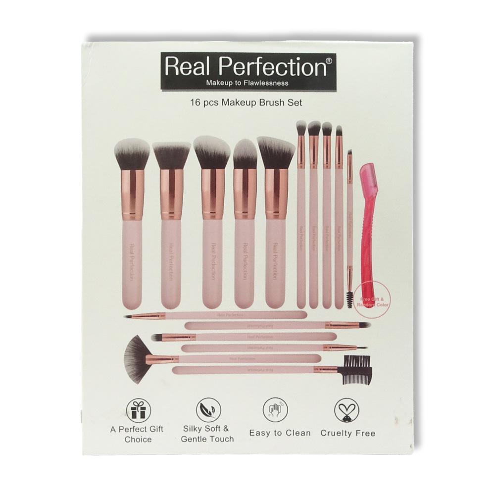 RT016 - Kit com 16 Pincéis + Navalha - Real Perfection