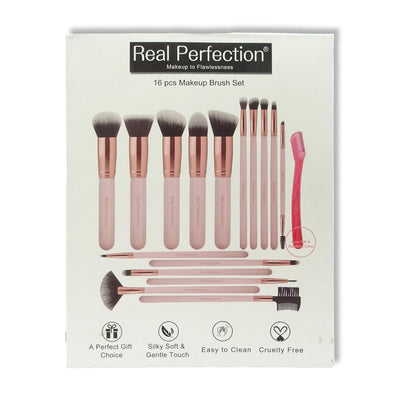 RT016 - Kit com 16 Pincéis + Navalha - Real Perfection
