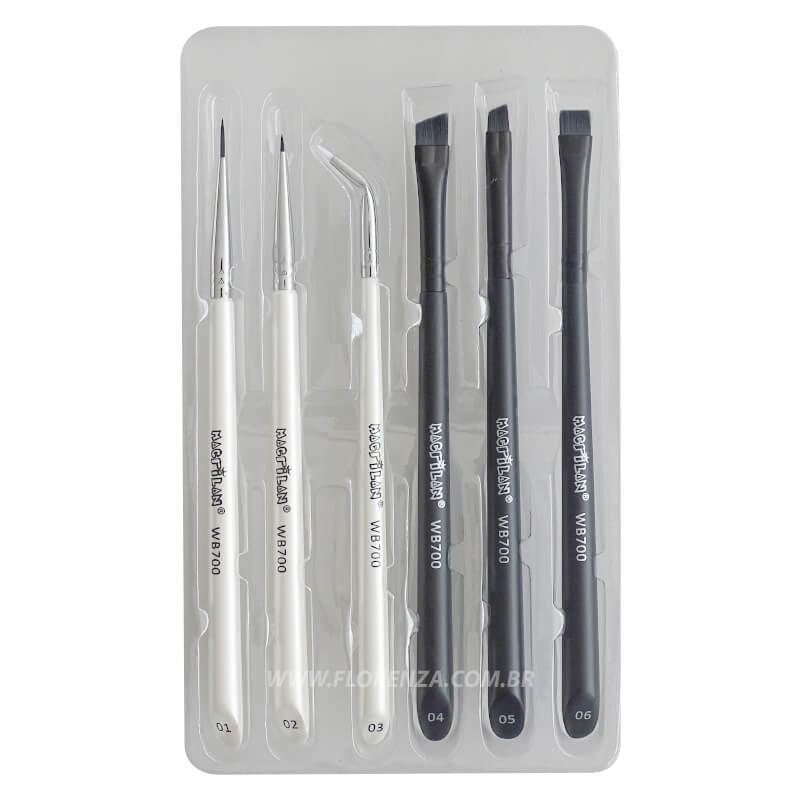 WB700 Kit de Pincéis para Delinear - Linha W - Macrilan