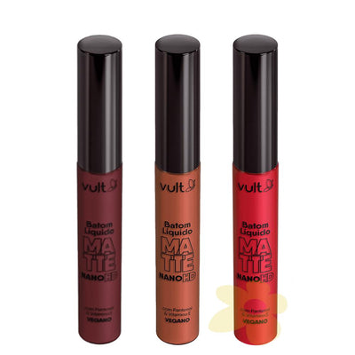 Batom Líquido Matte Vegano Nano HD - Vult