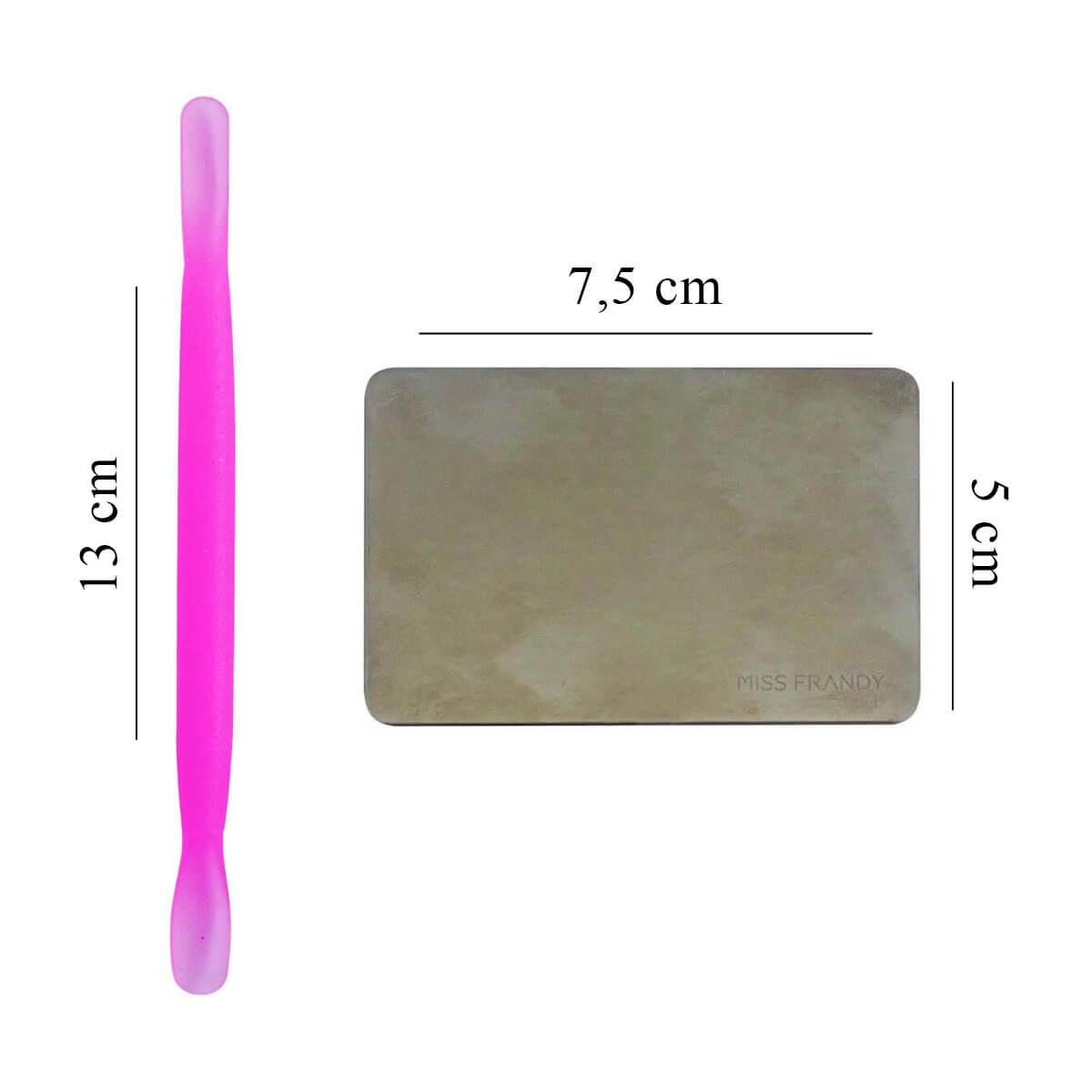 Mini Placa e Espátula em Inox Retangular - Miss Frandy