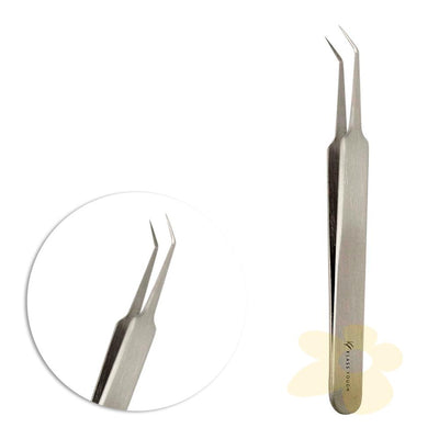 Pinça Ponta Fina Curva - Bisturi Silver - Klass Vough