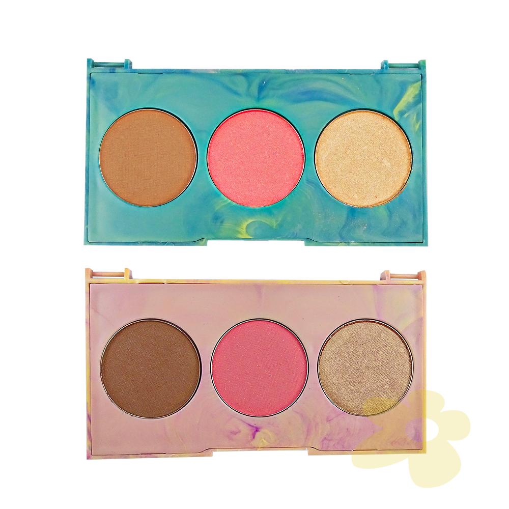 Trio de Contorno, Blush e Iluminador - Coleção Marmorize - Fenzza venc. 11 e 12/26