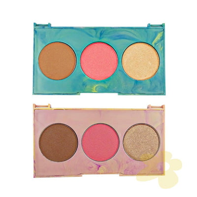 Trio de Contorno, Blush e Iluminador - Coleção Marmorize - Fenzza venc. 11 e 12/26