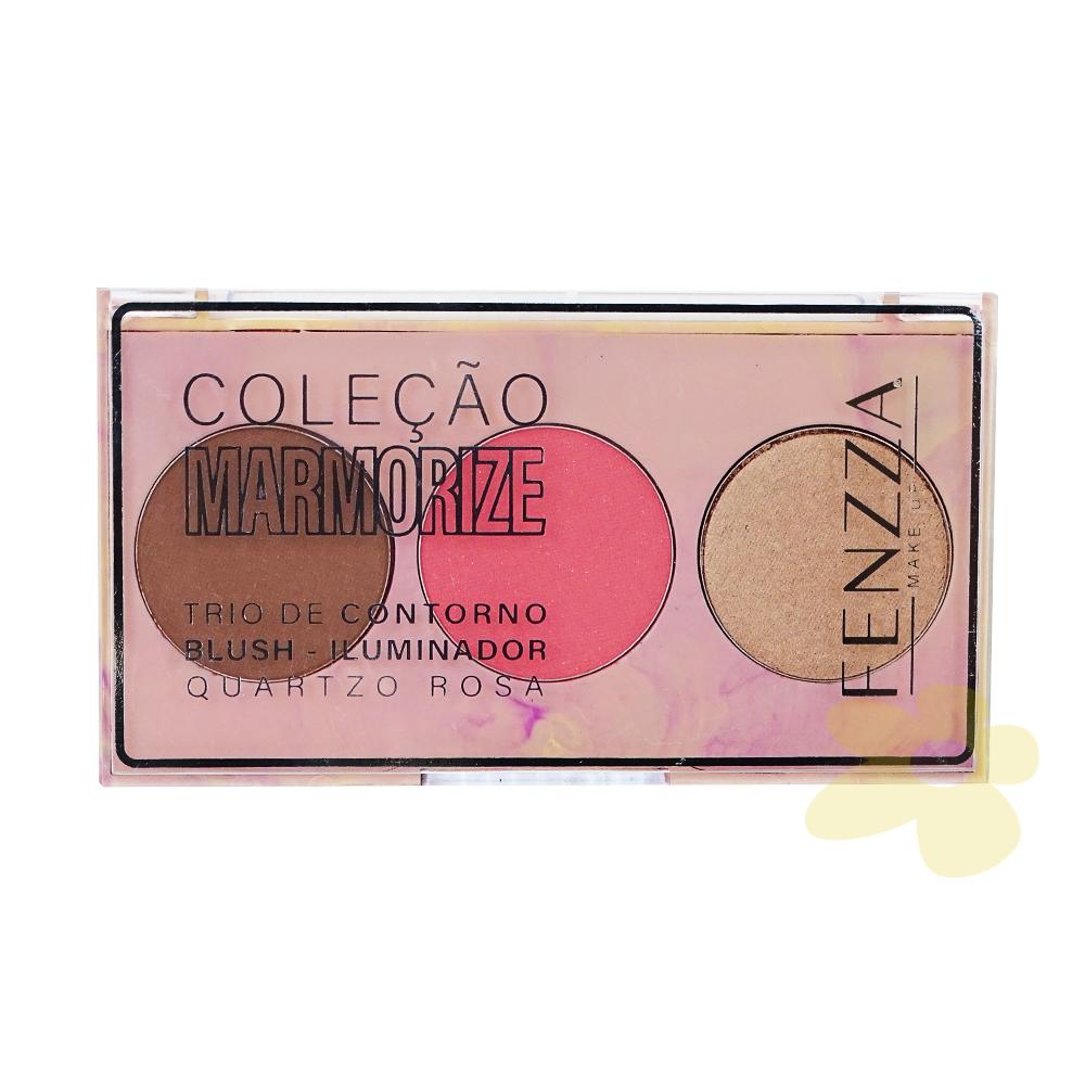 Trio de Contorno, Blush e Iluminador - Coleção Marmorize - Fenzza venc. 11 e 12/26