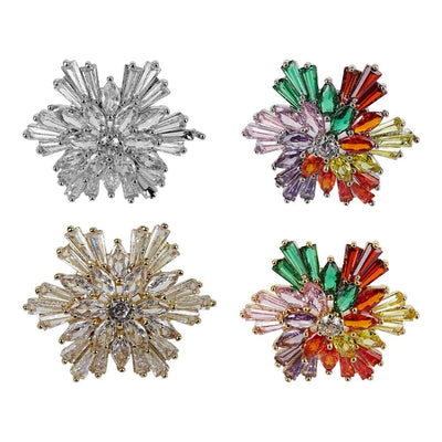 0301-4 | Brinco flor com zircônia | Importado