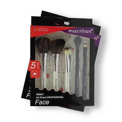 WB801 Kit com 5 Pincéis para Face - Linha W - Macrilan