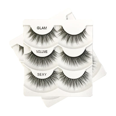 Cílios postiços 3D com 3 pares C18-0371 - Miss Frandy