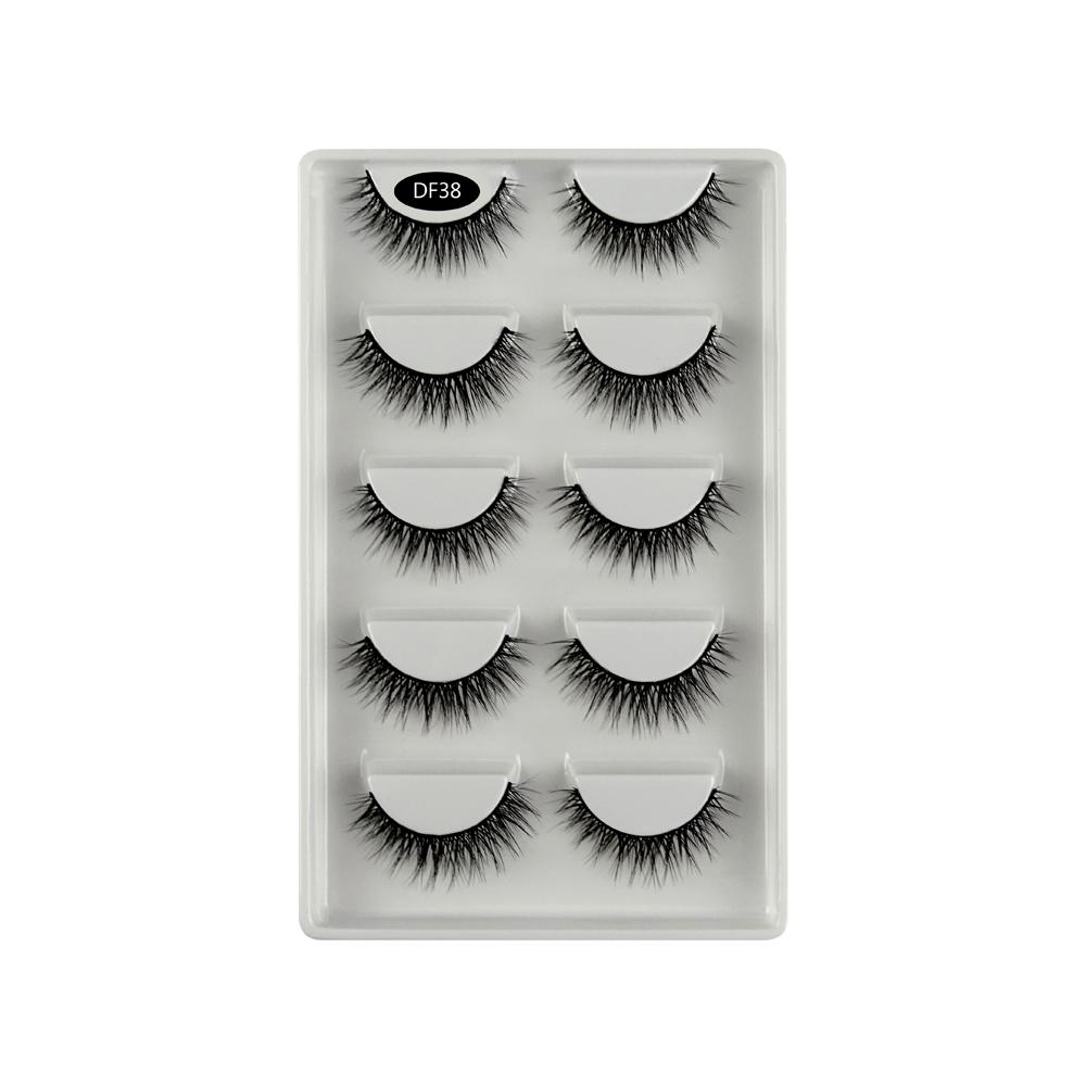 Cílios Postiços Premium 5 Pares #3D-DF38 | Le Vangee