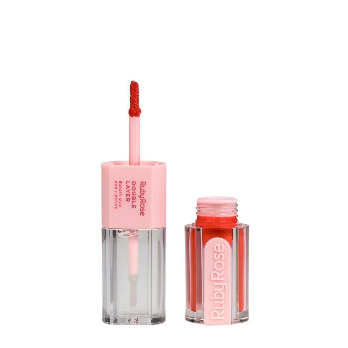Batom Duo Double Layer - Ruby Rose