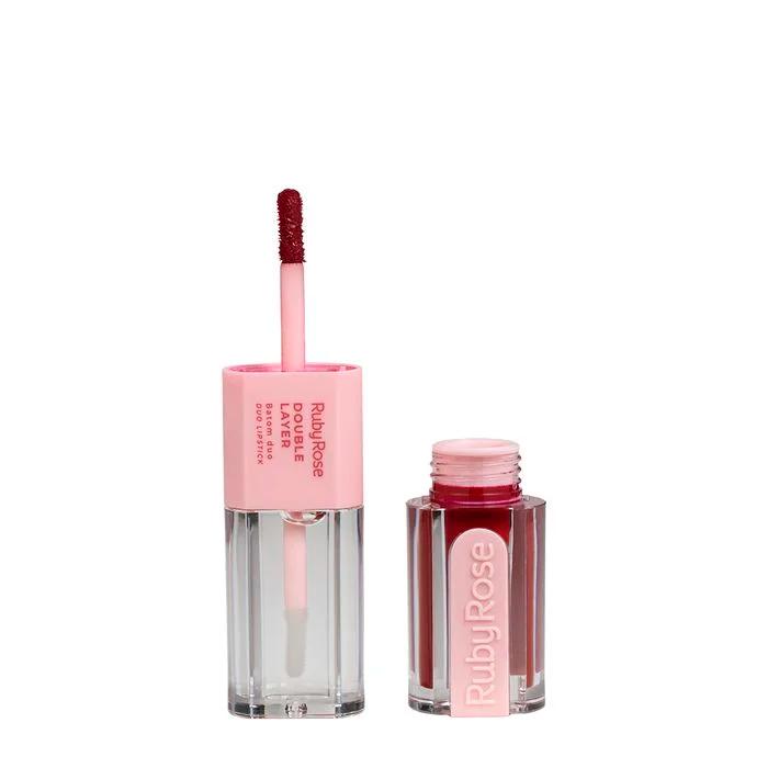 Batom Duo Double Layer - Ruby Rose