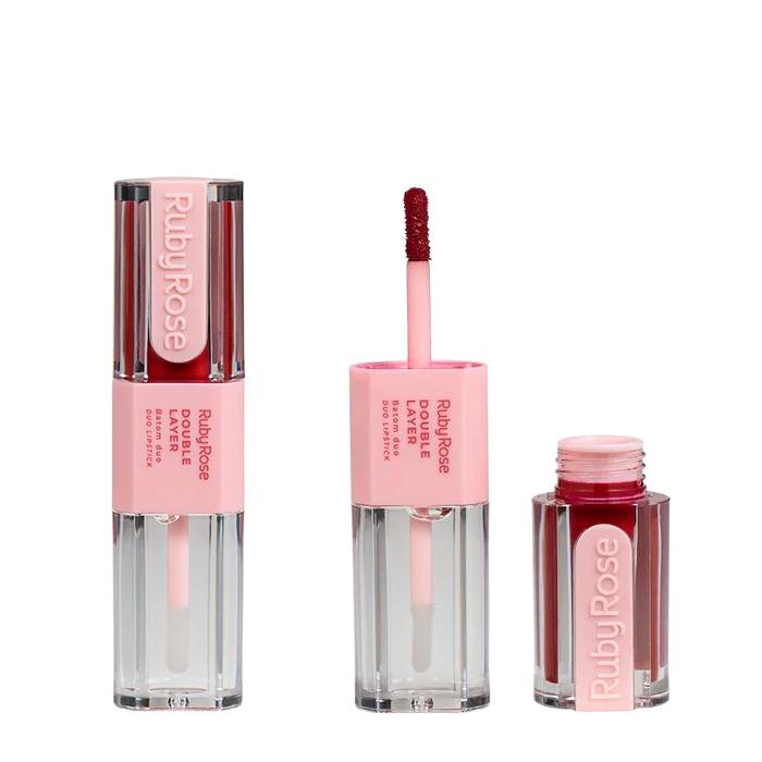Batom Duo Double Layer - Ruby Rose
