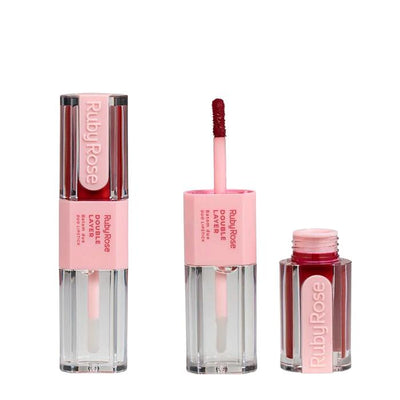 Batom Duo Double Layer - Ruby Rose