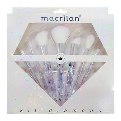 ED003 - Kit com 7 Pincéis Profissionais Diamond - Macrilan