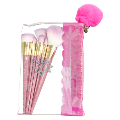 Kit com 7 Pincéis (Necessaire com Pompom) - Miss Frandy