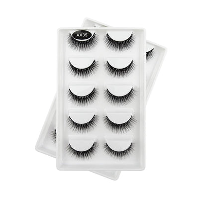 Cílios Postiços Premium 5 Pares #3D-AX35 | Le Vangee