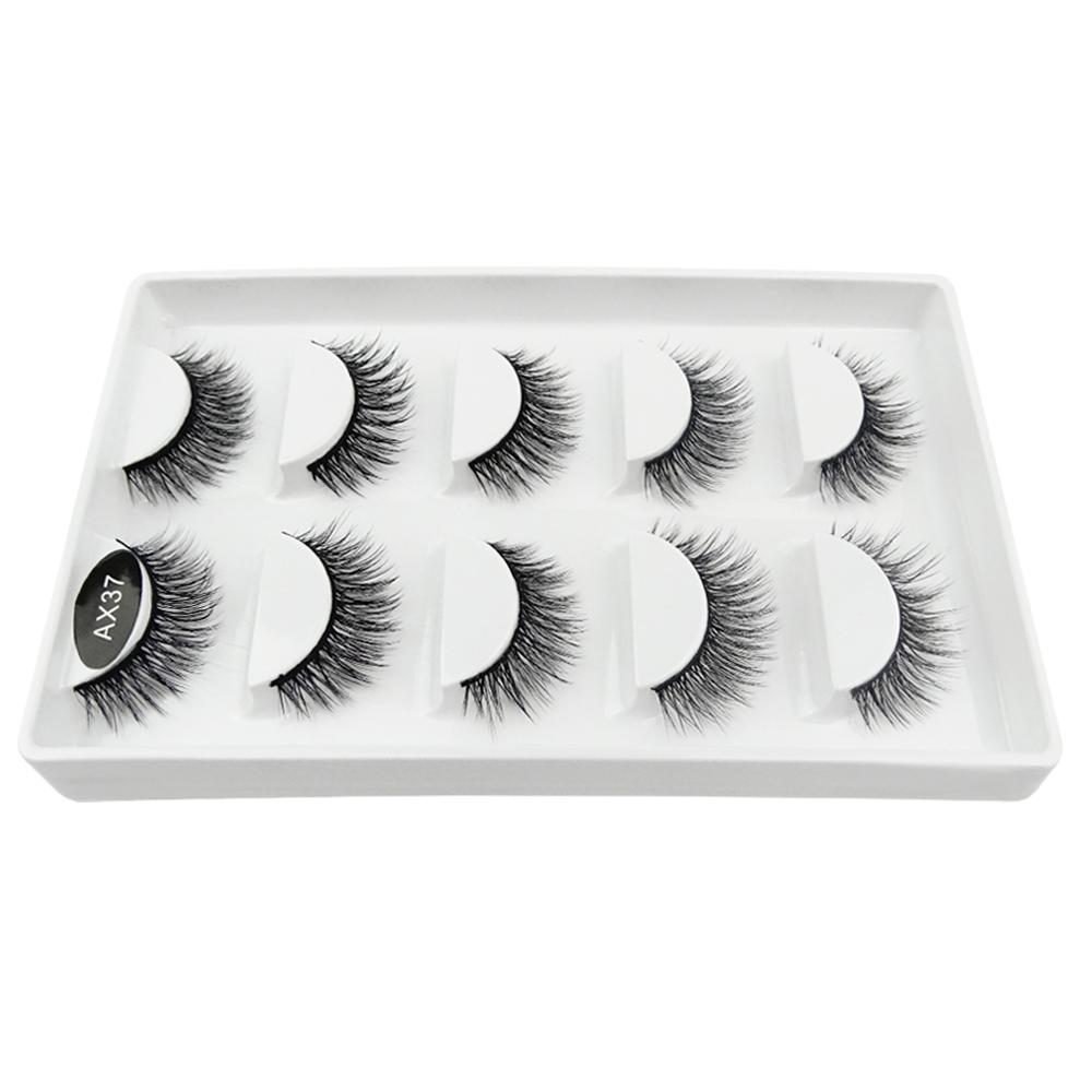 Cílios Postiços Premium 5 Pares #3D-AX37 | Le Vangee