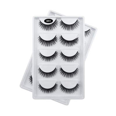 Cílios Postiços Premium - 5 pares - Le Vangee  #3D-S51