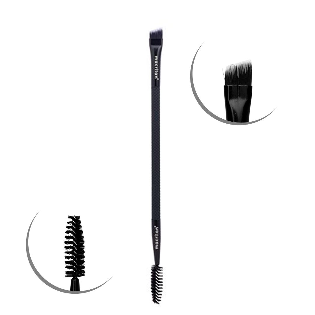 N12 Pincel Duplo Chanfrado e Escova - Noir Collection - Macrilan