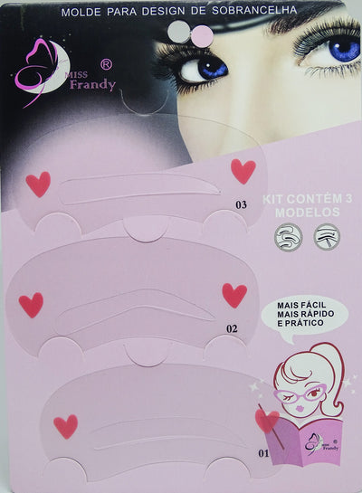 Molde para Sobrancelha - 3 modelos - Miss Frandy