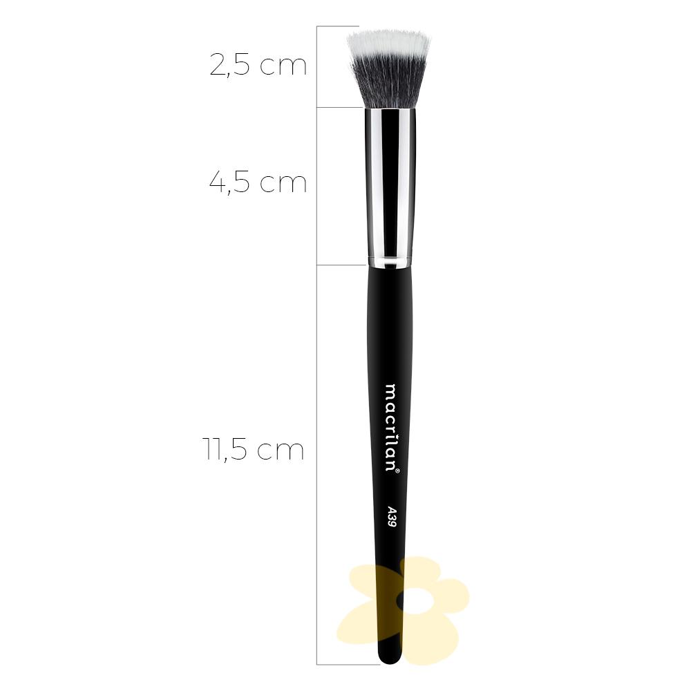 A39 Pincel Duo Fiber Topo Reto Curto - Linha Max - Macrilan
