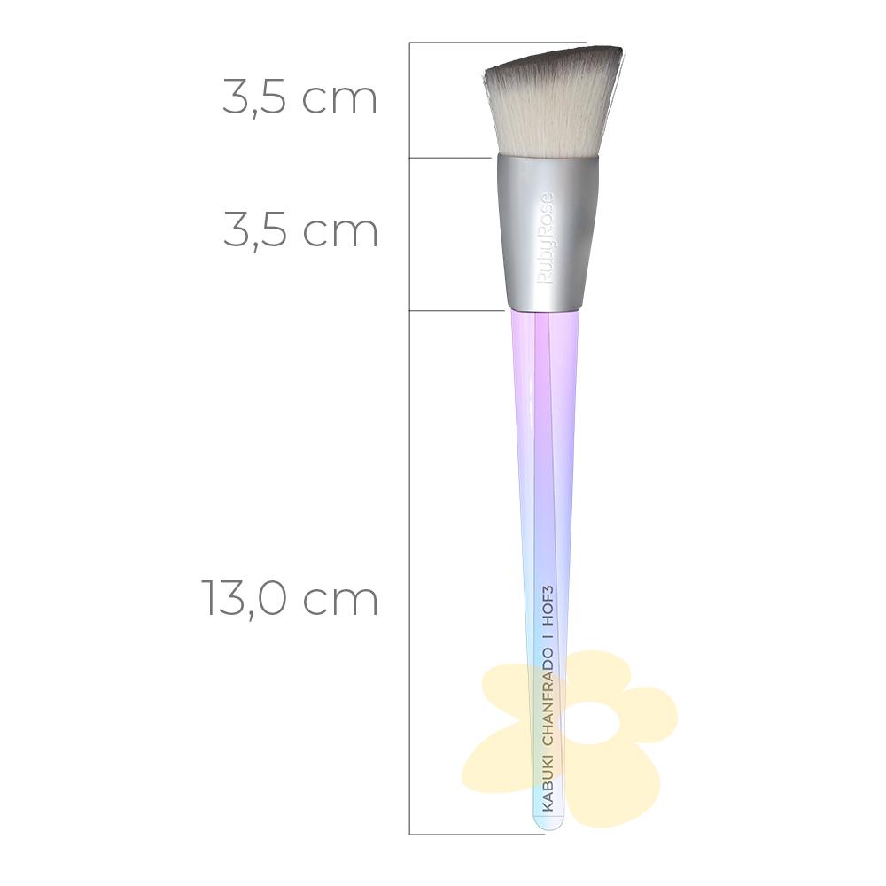 HOF3 - Pincel Kabuki Chanfrado - Linha Holographic - Ruby Rose